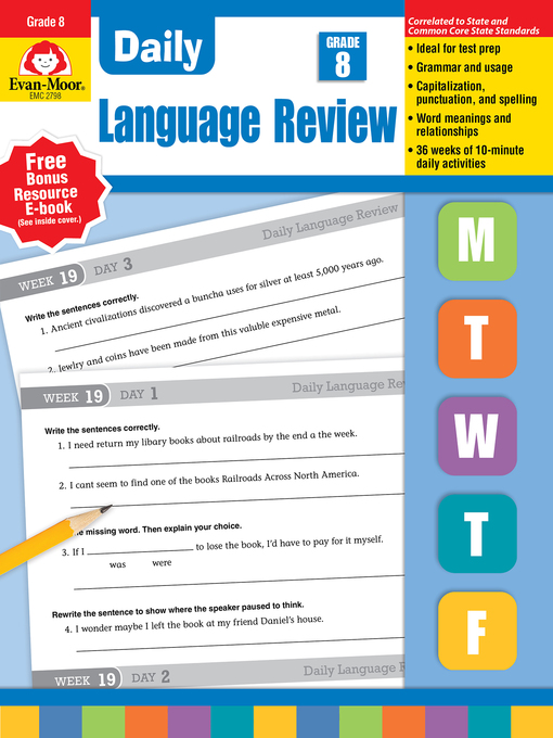 Cover image for Daily Language Review, Grade 8